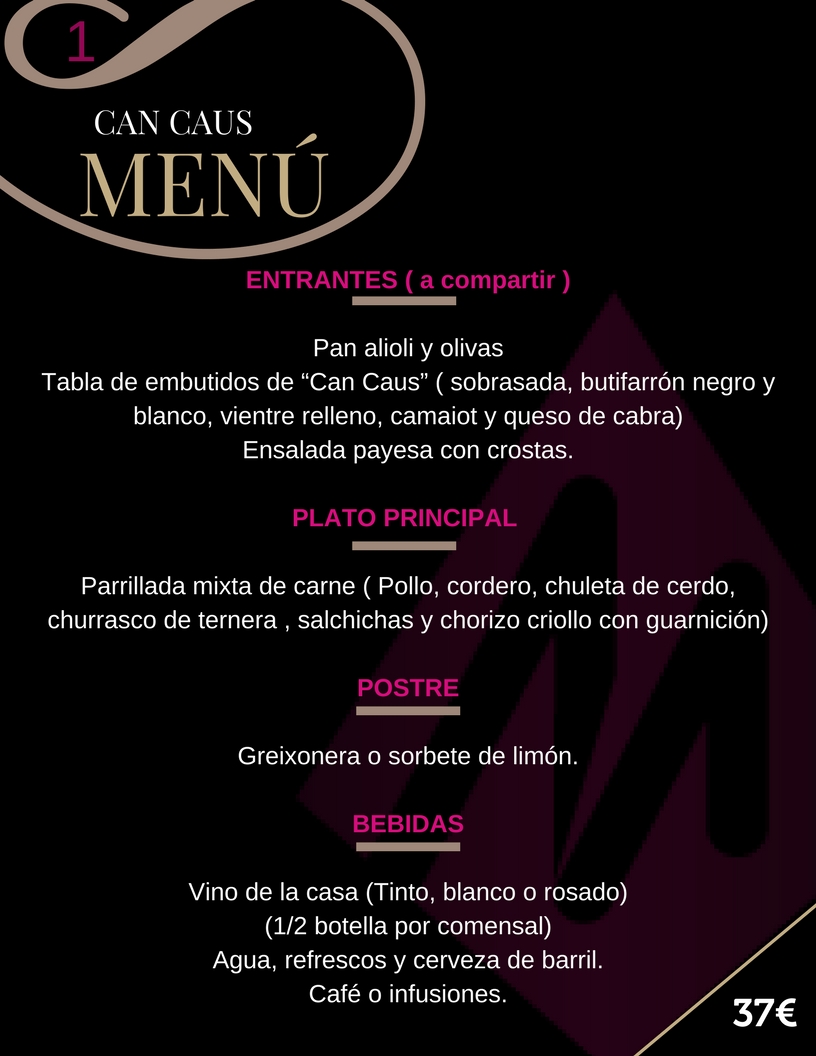 Can Caus Menu 1 Martinespectaculos Fiestas