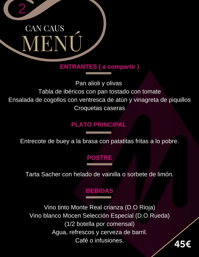 Can Caus Menu 2 Martinespectaculos Fiestas