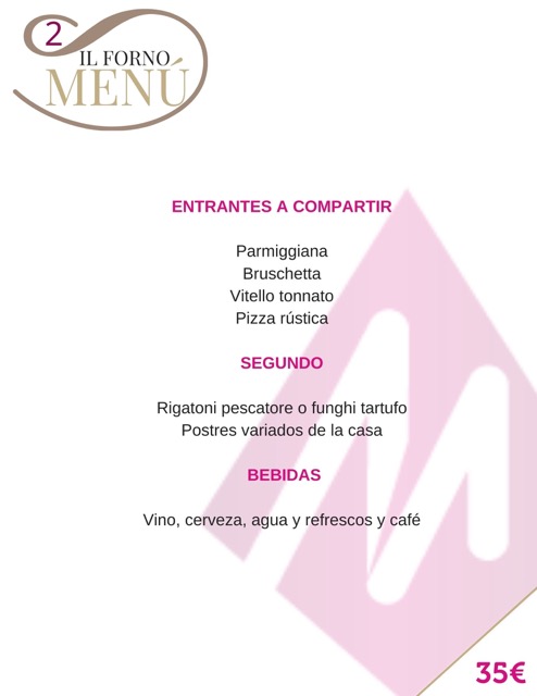 menu 2 il forno