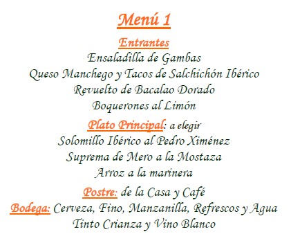 Sevilla Bahia Menu 1