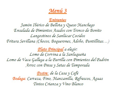 Sevilla Bahia Menu 3