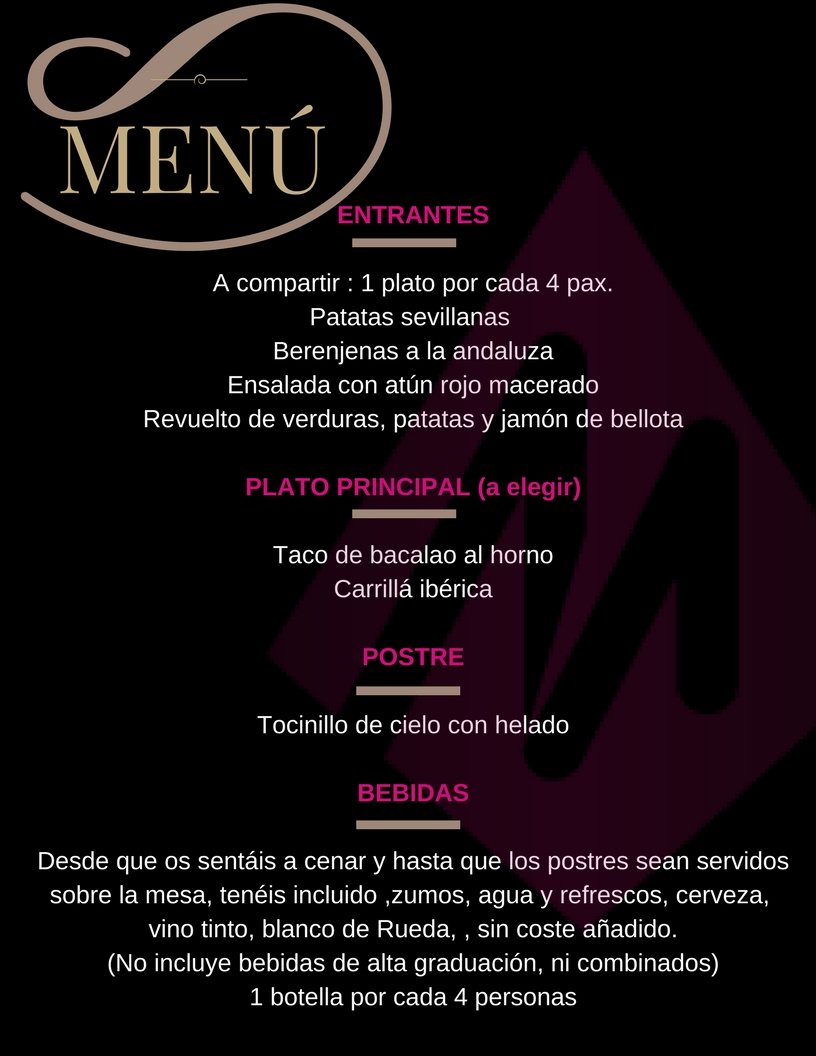 Menu del 3 de Oro Sevilla