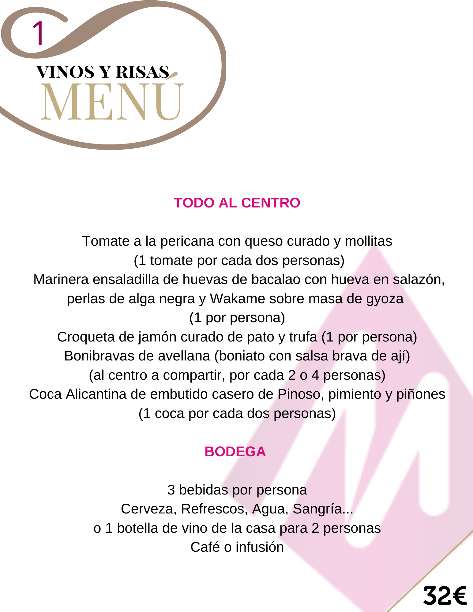 Menu para grupos restaurante alicante 
