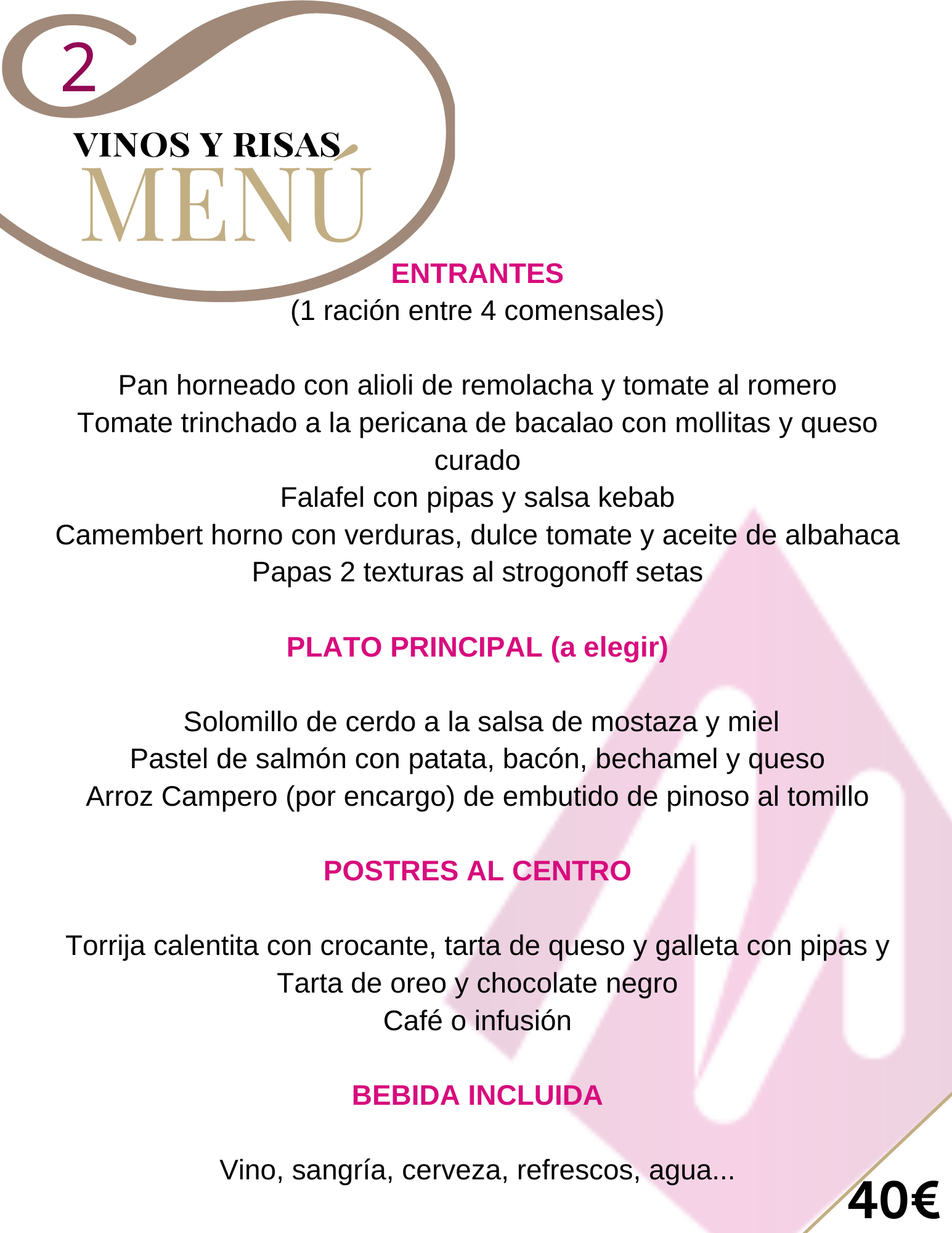 Menu para grupos restaurante alicante 