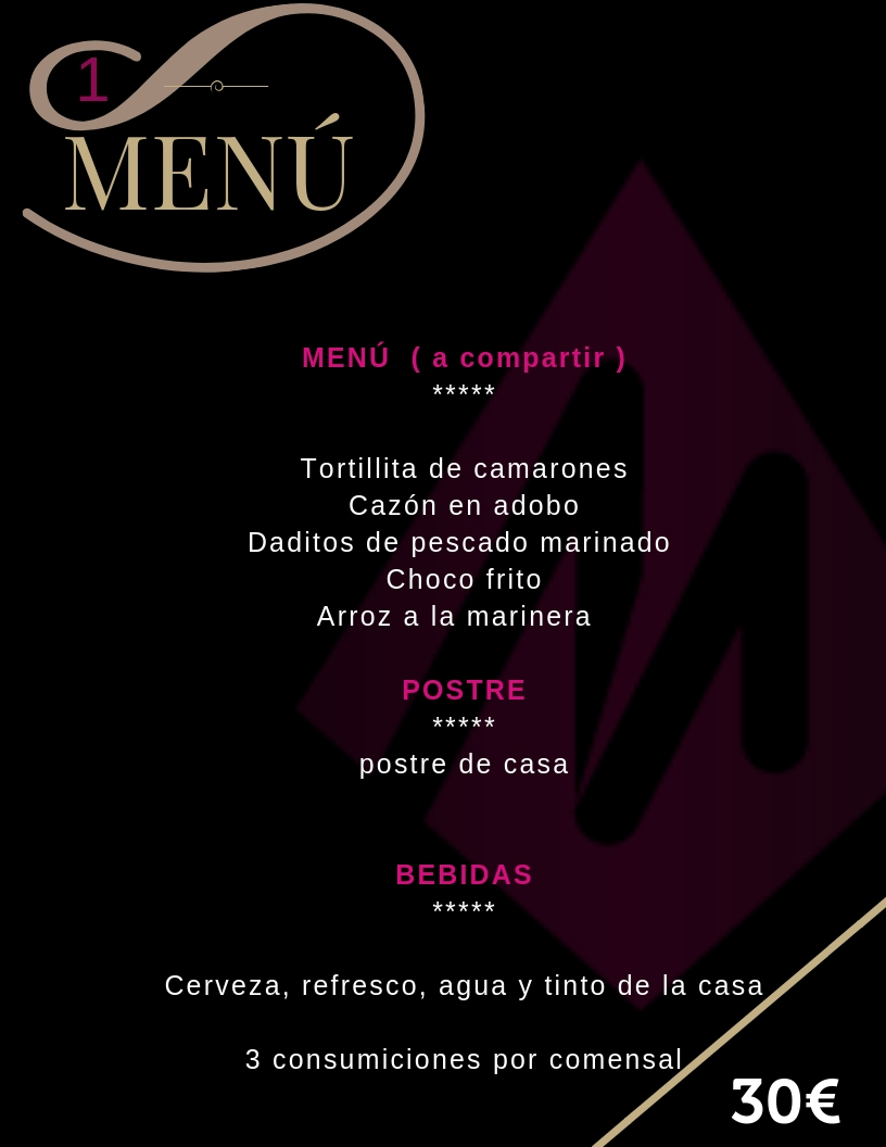 Chiringuito el Bongo en Chiclana menu para despedidas Chiringuito el Bongo en Chiclana menu para despedidas