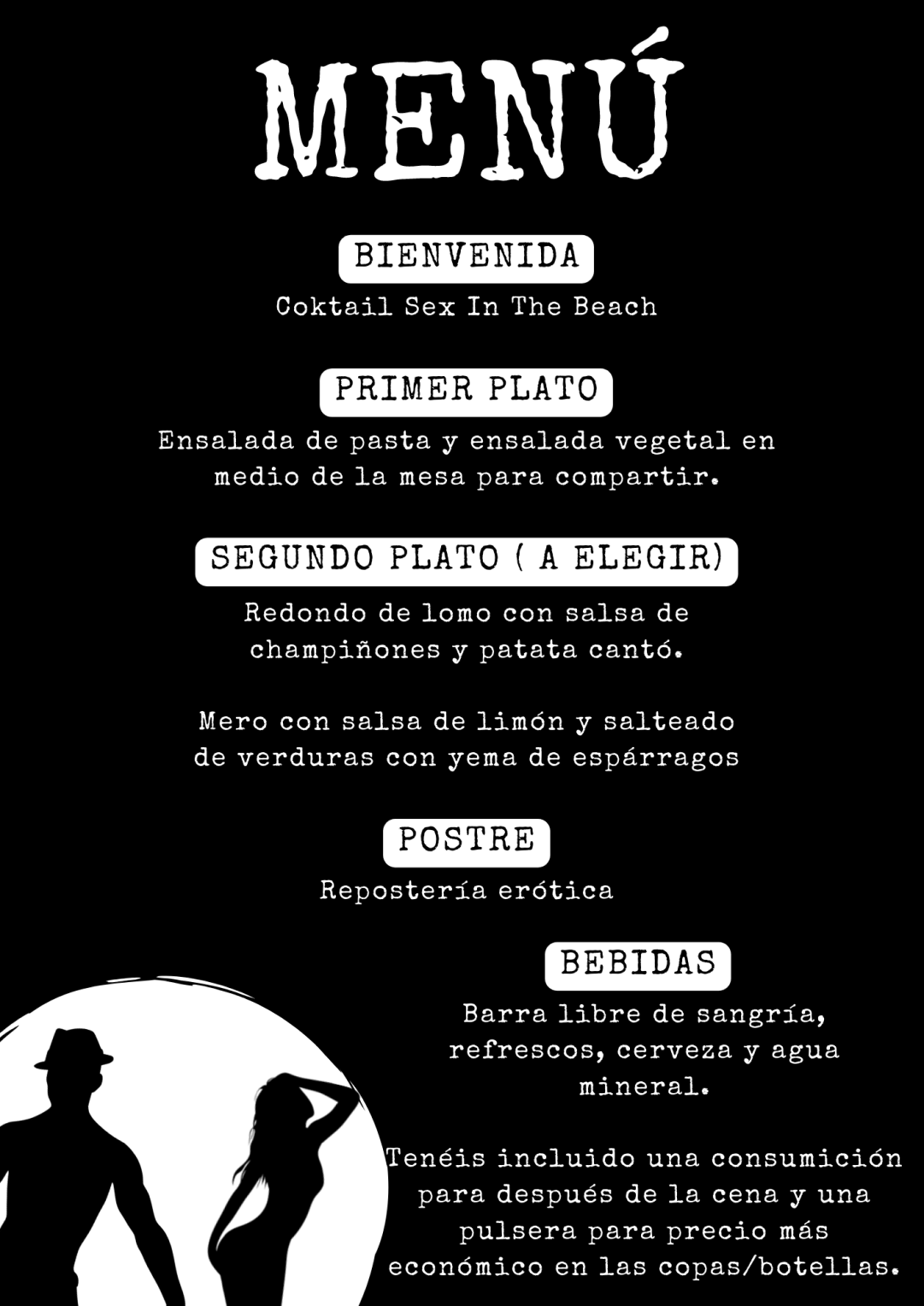 Menu restaurante tematico