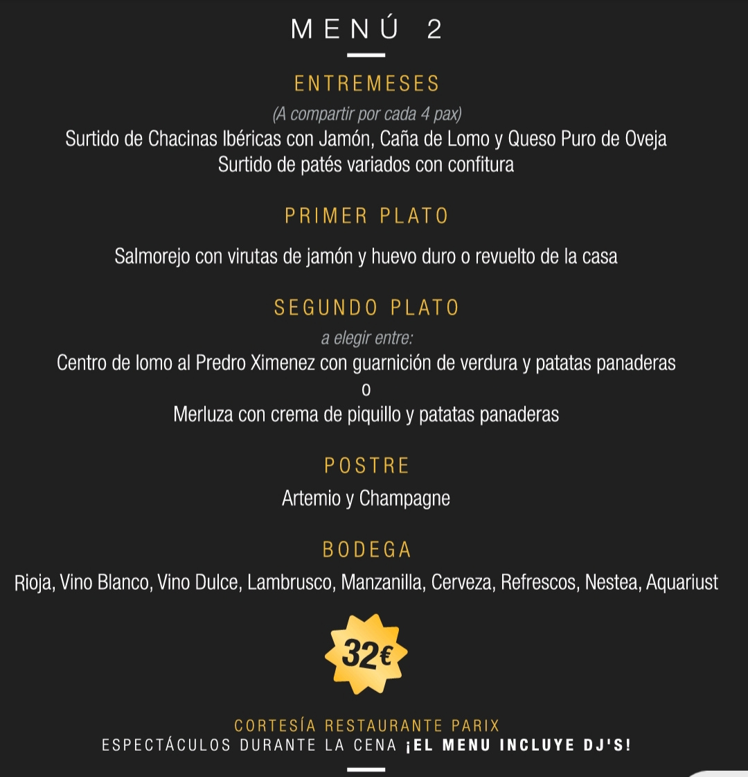 menu 2 sala parix menu 2 sala parix