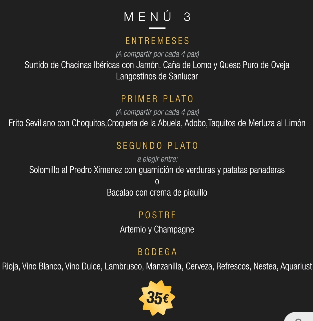 menu 3 sala parix