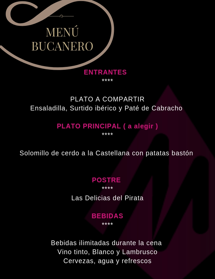 menus la taberna pirata chiclana - Martin Espectaculos